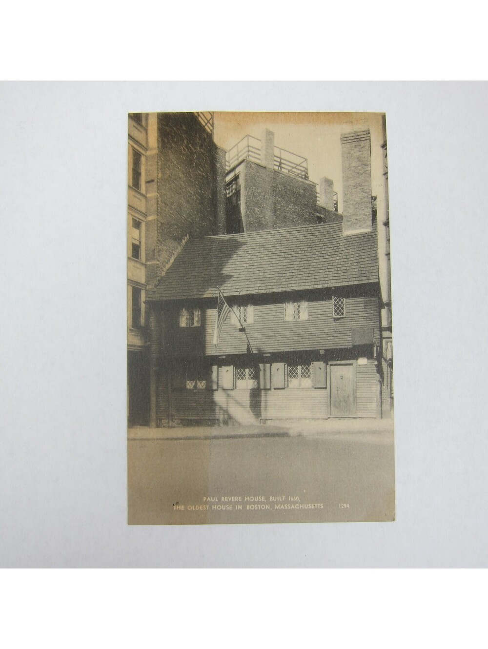 Vintage Collotype Postcard Boston Massachusetts Paul Revere House UNPOSTED RARE